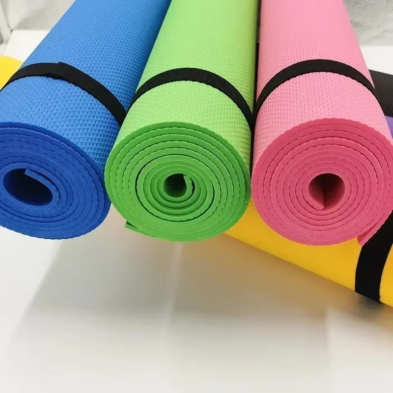 Esteras de Yoga antideslizantes de 4MM de espesor, 173cm x 61cm, para ejercicio, Fitness, insípido, Pilates, entrenamiento, gimnasio, con vendaje,