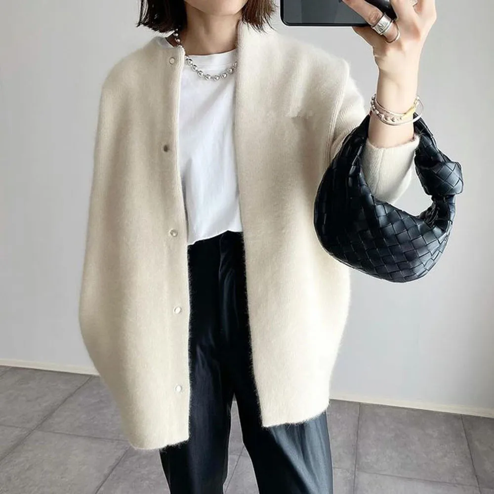 

2025 Fall Ultra Soft Knit Cardigan Women Slim Fit Loose Casual Coat Chic Oversized Pullover