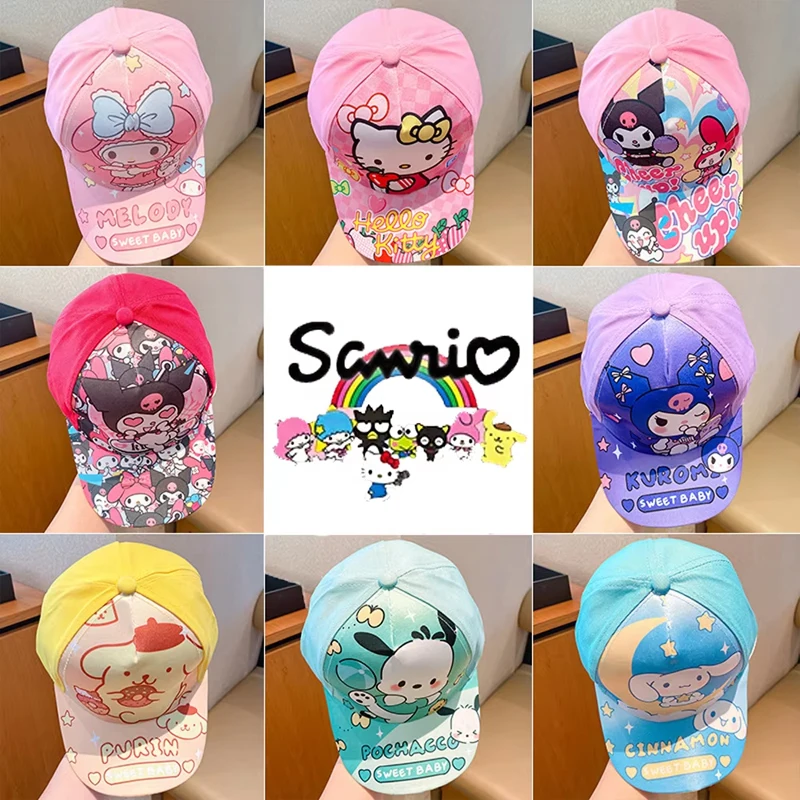 

Cartoon Hat Children KT Kuromi My Melody Kawaii Sun Hats Summer Breathable Hat Boy Girl Cap Baseball Cap
