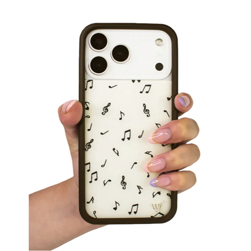 Wildflower Love Notes Phone Case for iPhone 17 16 15 14 13 12 Pro Max Plus WF Musical notation pattern shockproof Cover Coque