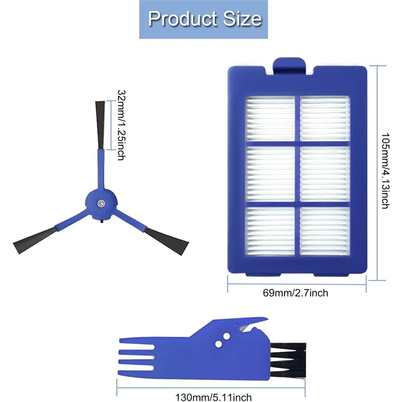 M04K Боковая щетка HEPA-фильтры Пластиковая запасная часть для робота-пылесоса Eufy Robovac X8 Hybrid Series
