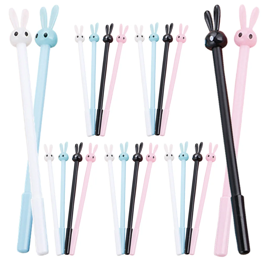 24 Pcs Bunny Rabbit Gel Pen School Supplies Sign Pens Lovely Kids Writing Cute Children Cartoon Decorative Student