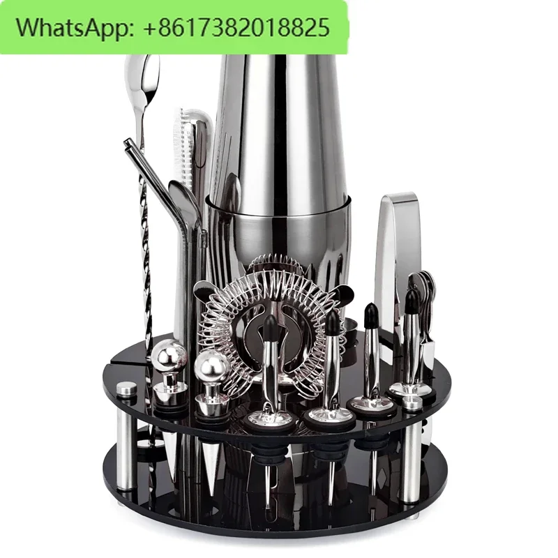 Stainless steel boston shaker set cocktail shaker ktv bar shaker crushed popsicle 20-piece set