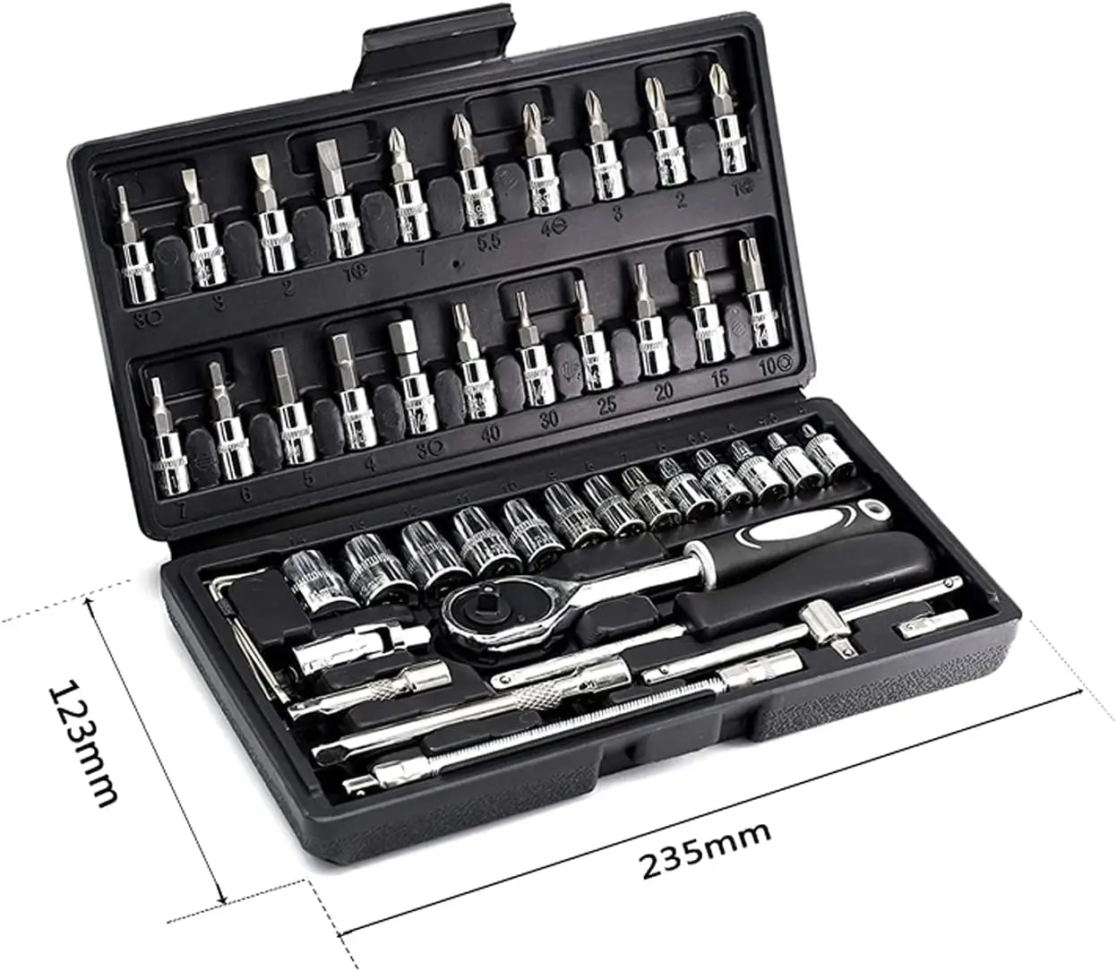 

46-In-1 Ultimate Car Repair Tool Kit - Premium Ratchet Torque Wrench And Various Screwdriver Set - Ultra-Portable, All-In-One So