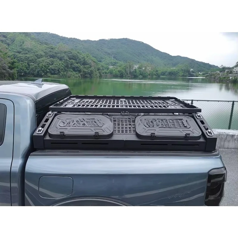 AQTA Telaio a portale multifunzionale Installazione del corpo Letto di raccolta Portapacchi in alluminio per moto Scatola Anti Room Roll Cross Bar Fram