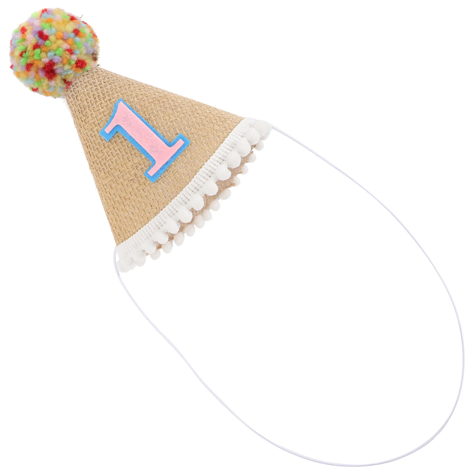 

Linen Party For Kids 1St Birthday Hat Headband Baby Birthday Cap Photo Booth Props Party Headdress Decorative Hat
