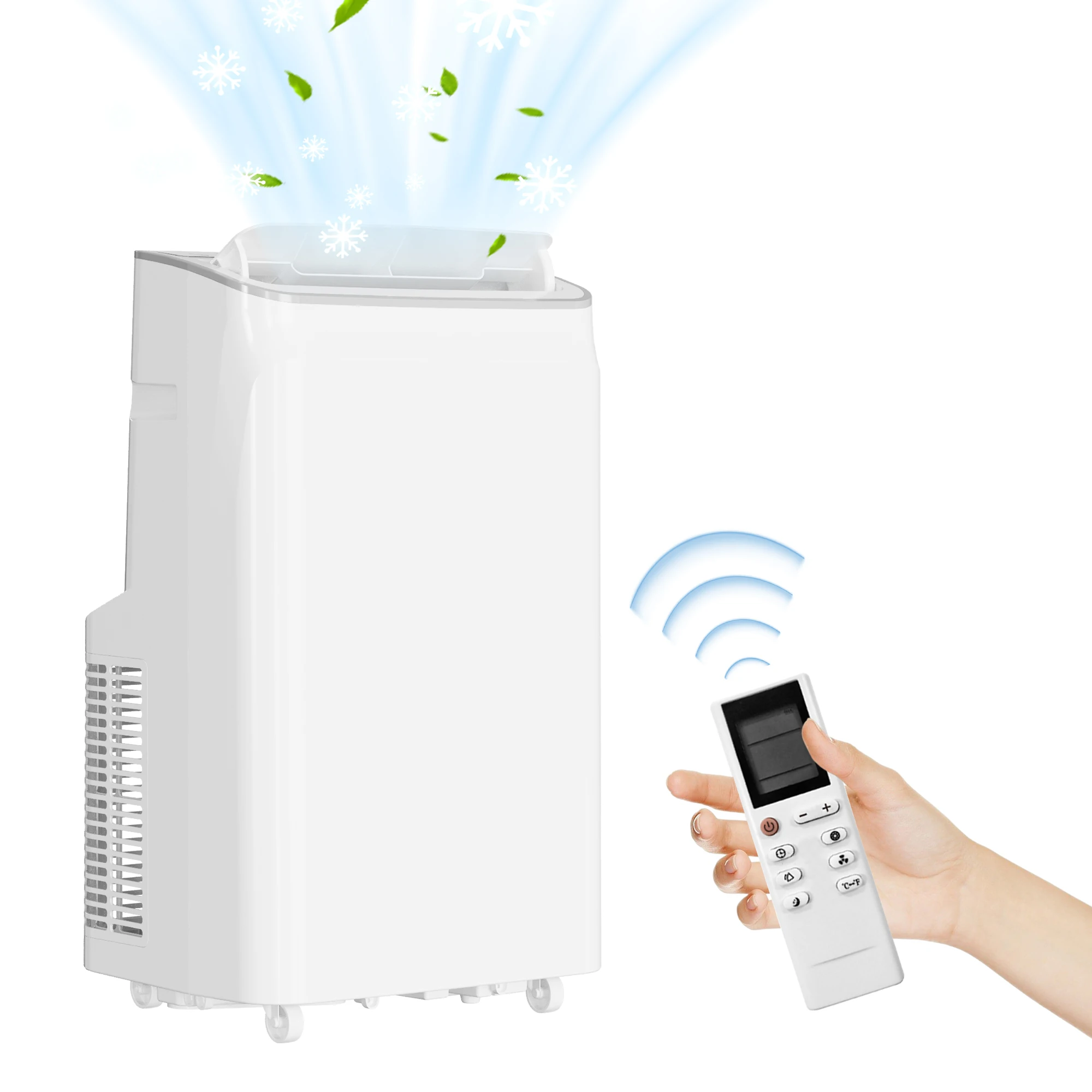 

Портативный кондиционер 12000 BTU, 4-в-1: портативный кондиционер с вентилятором, осушителем воздуха, напольный, охлаждение помещений до 450 кв. футов.