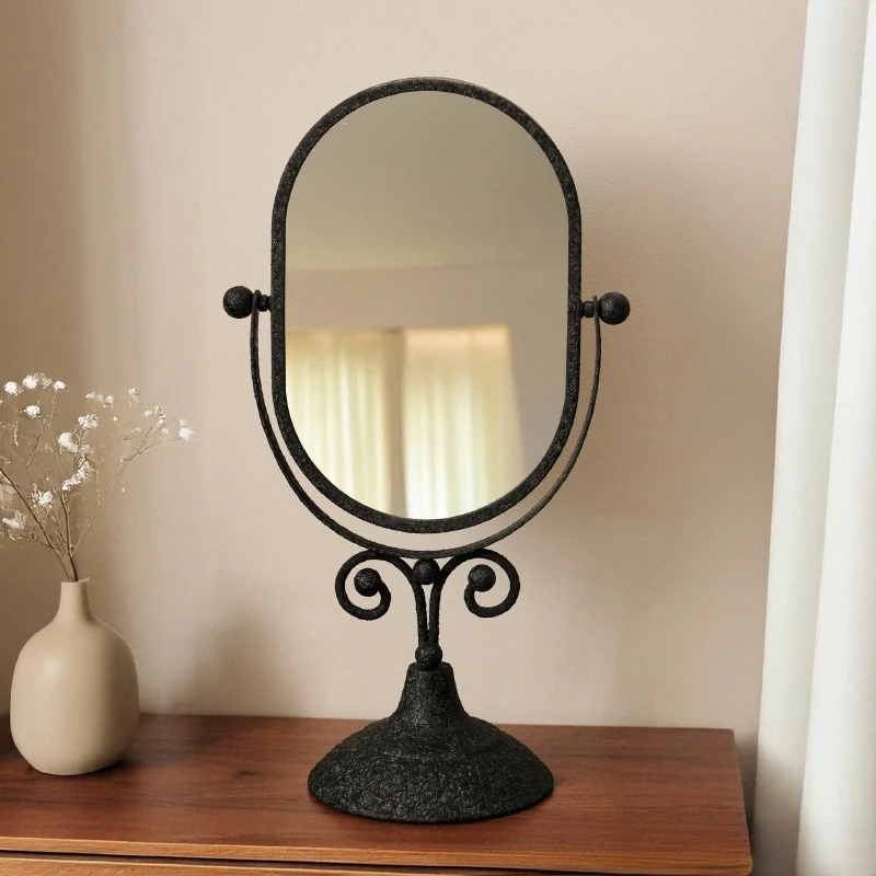 

Высококачественное настольное зеркало для макияжа, овальное, для общежития, дома, спальни, для инфлюенсеров, маленькое зеркало для туалетного столика