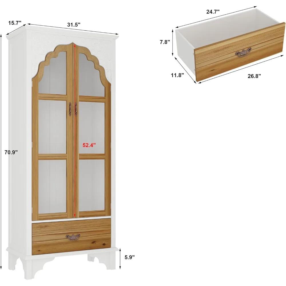 خزانة خشبية طويلة مع أبواب وأدراج وأرفف مفتوحة للمكتب المنزلي وغرفة المعيشة والدراسة وتنظيم الحمام