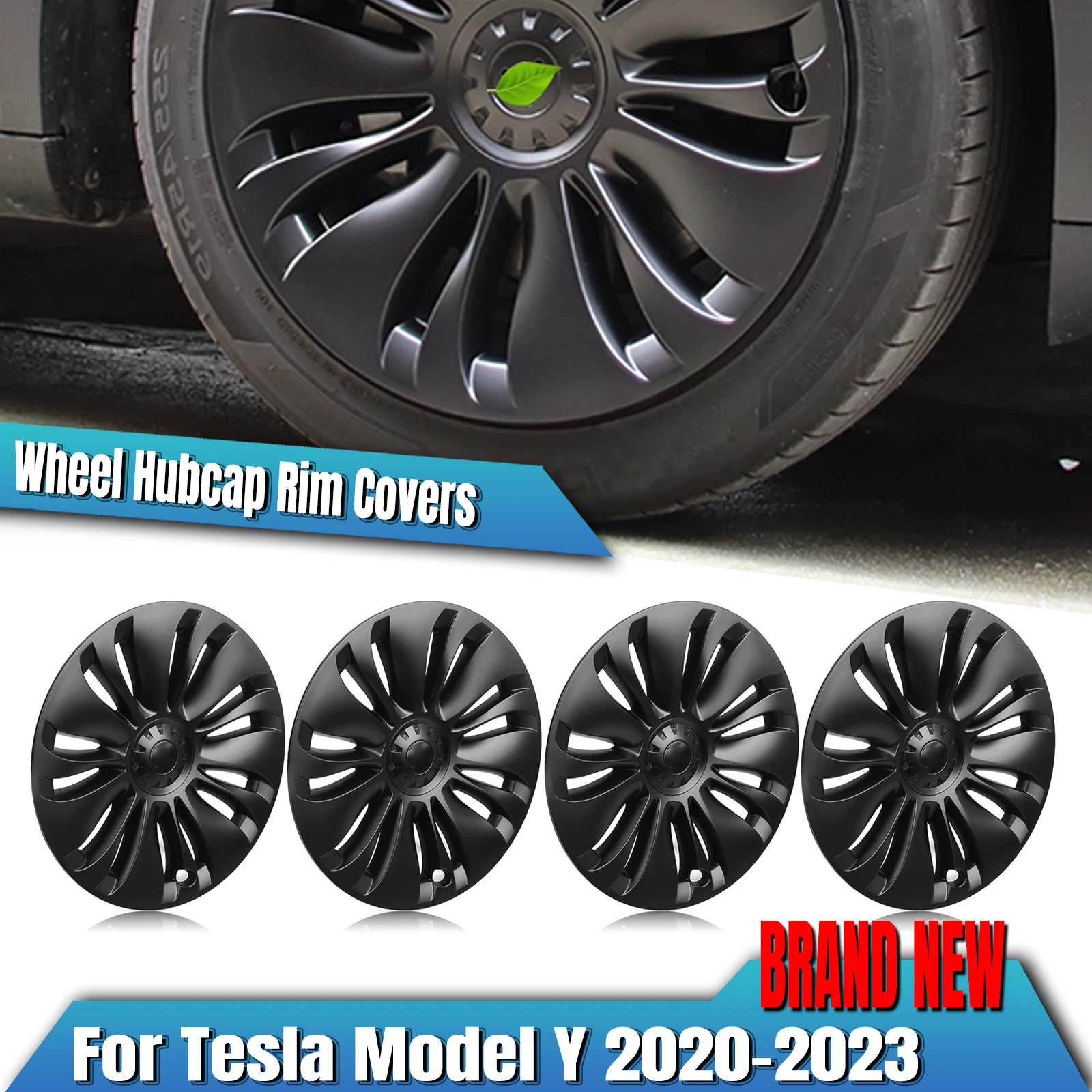 

Matte Black 19 Inch Car Wheel Hubcap Rim Cover Hub Cap Automotive Part Turbine Style For Tesla Model Y 2020 2021 2022 2023 2024