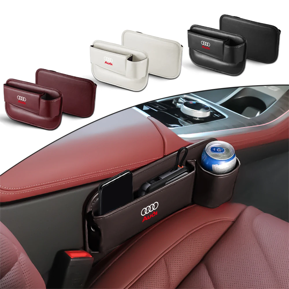 Car Seat Gap Organizer Storage Box For Audi A3 A4 A6 B8 Q5 S5 Sline B6 S3 S6 A1 A2 A7 A8 8P C5 C6 C7 Q1 Q2 Q3 Q4 Q6 Q7 Quattro