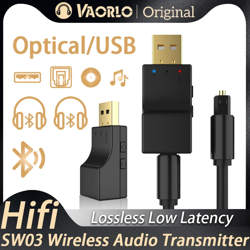 Bluetooth Audio nadajnik optyczne USB podwójny strumień wielopunktowy krótki czas oczekiwania muzyka Stereo Adapter bezprzewodowy dla PC TV PS5/4