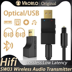 Bluetooth Audio nadajnik optyczne USB podwójny strumień wielopunktowy krótki czas oczekiwania muzyka Stereo Adapter bezprzewodowy dla PC TV PS5/4 xbox