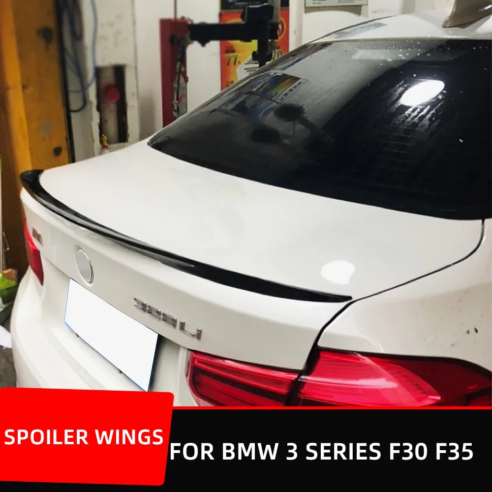 For BMW F30 F35 F80 320 325 330 ABS Carbon Black Rear Trunk Lid Car Spoiler Wings Boot Lip Ducktail Tuning Accessories Styling