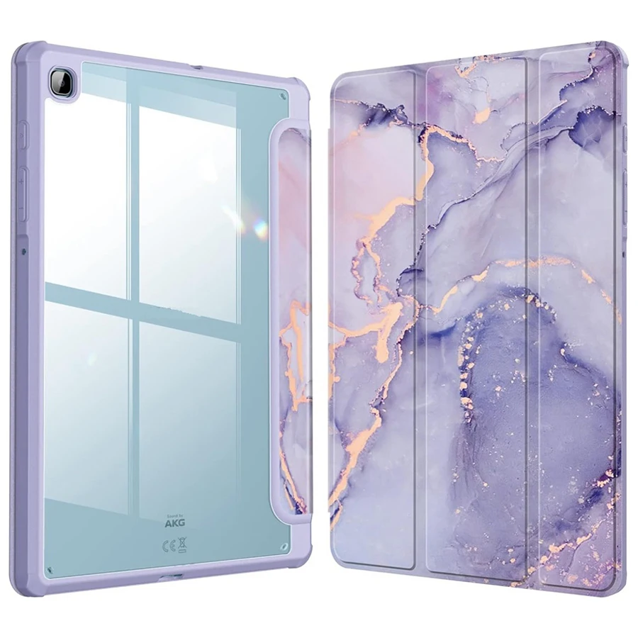 

With S Pen Stand Case For Samsung Galaxy Tab S7 S8 S9 11 Tablet Funda S9 FE PLUS 12.4 A9 11 Smart Case Transparent Back Cover