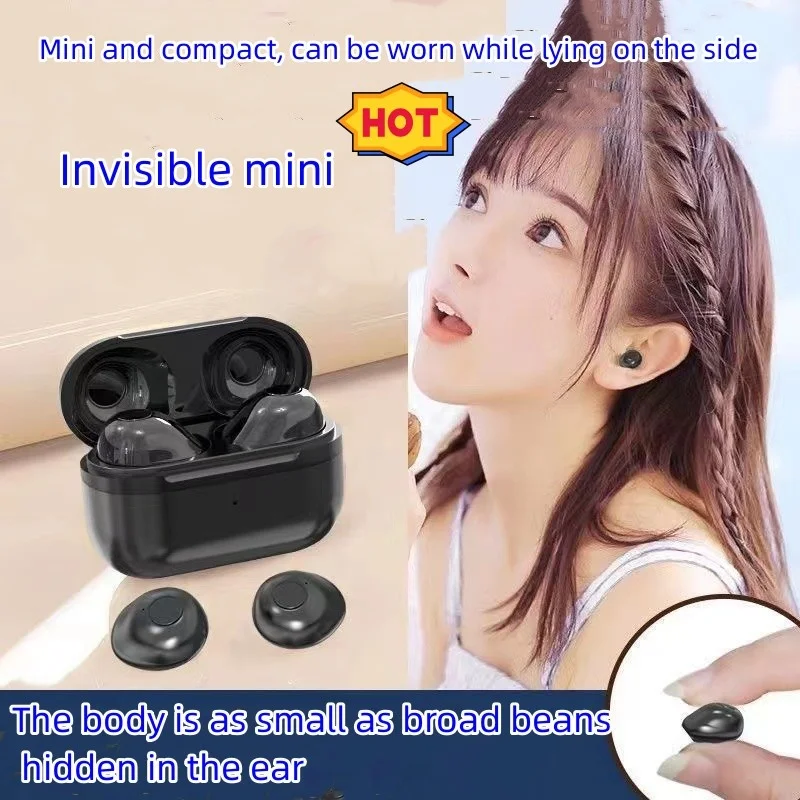 Petit mini casque Bluetooth sans fil, écouteurs invisibles, écouteurs à lumière non clignotante, haute beauté, nouveau style