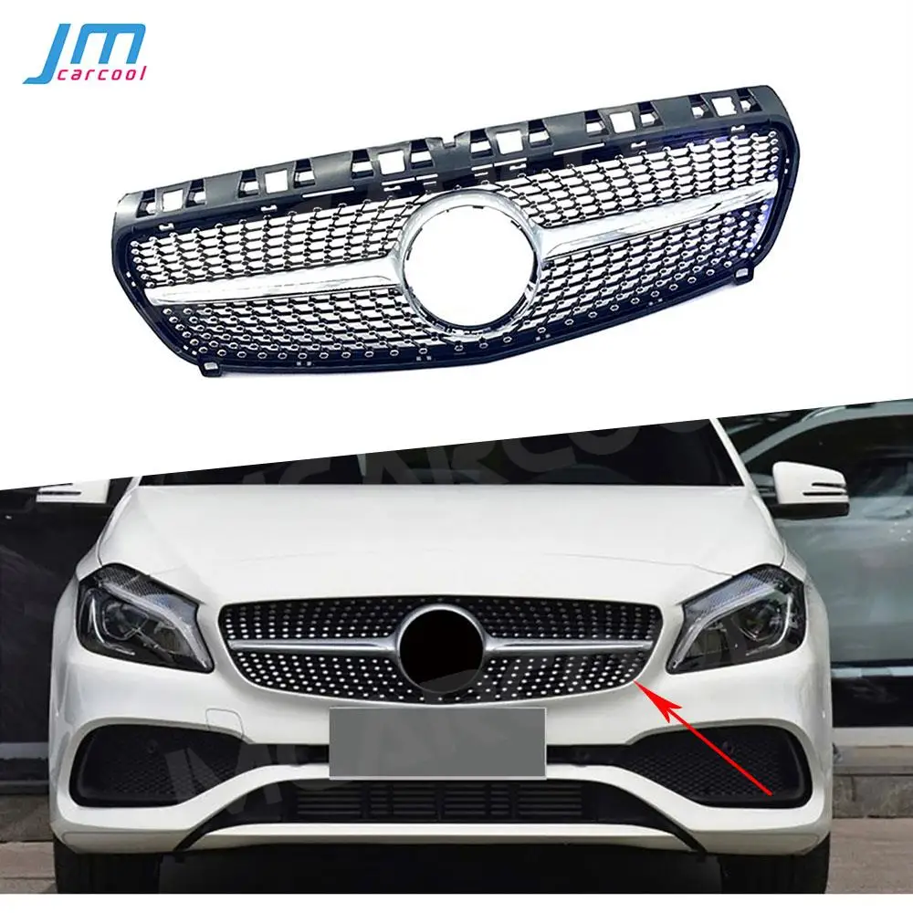 

ABS Gloss Black Racing Grills Front Grille for Mercedes Benz A class W176 A45 AMG 2013-2018 Grille Body kits Car Accessories