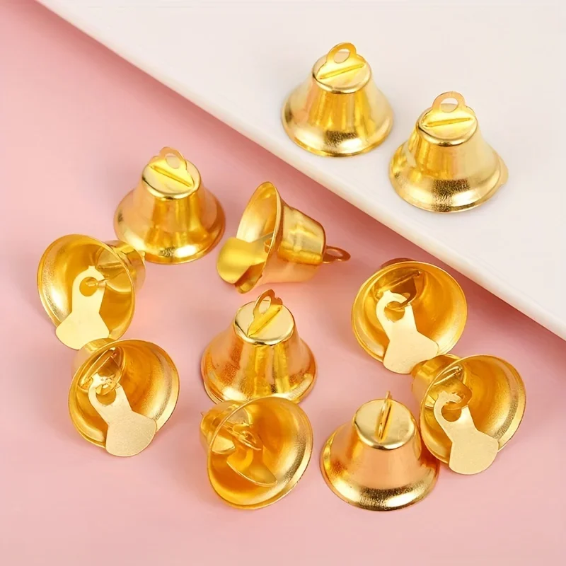 50pcs/set Christmas Tree Jingle Bell Ornament Home Christmas Decoration DIY Gold Bell Pendant Accessory Gift