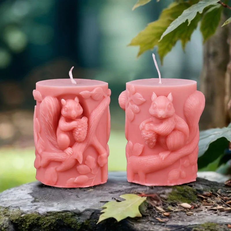 

3D Animal Silicone Mold for Koala Squirrel Candles, Realistic Plaster Statue, DIY Craft Decor