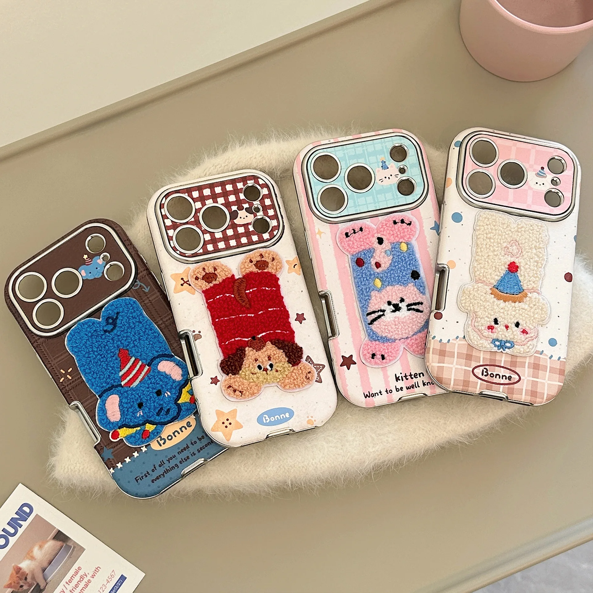 Embroidery Texture - Casing HP Kulit Bertekstur Hewan Bordir