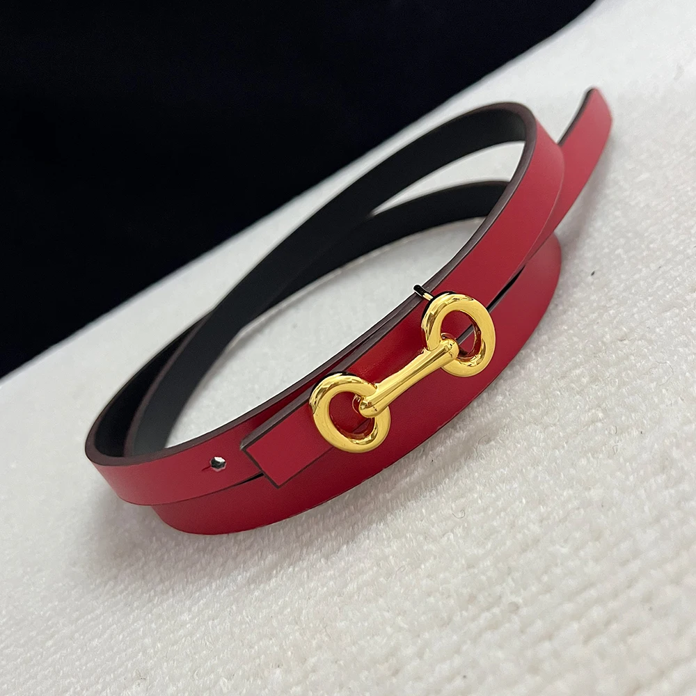 Women\'s Fashion Belt Luxury Top Thin Belt For Women\'s Retro Small Gold Buckle Decoration Jeans Skirt Belt Trendy Designer Style