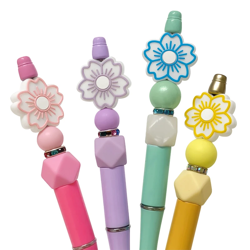 10pcs Sakura Flowers Leaves Silicone Beads Clips  for DIY Making Jewelry Necklace Hangings Handmade Accessories