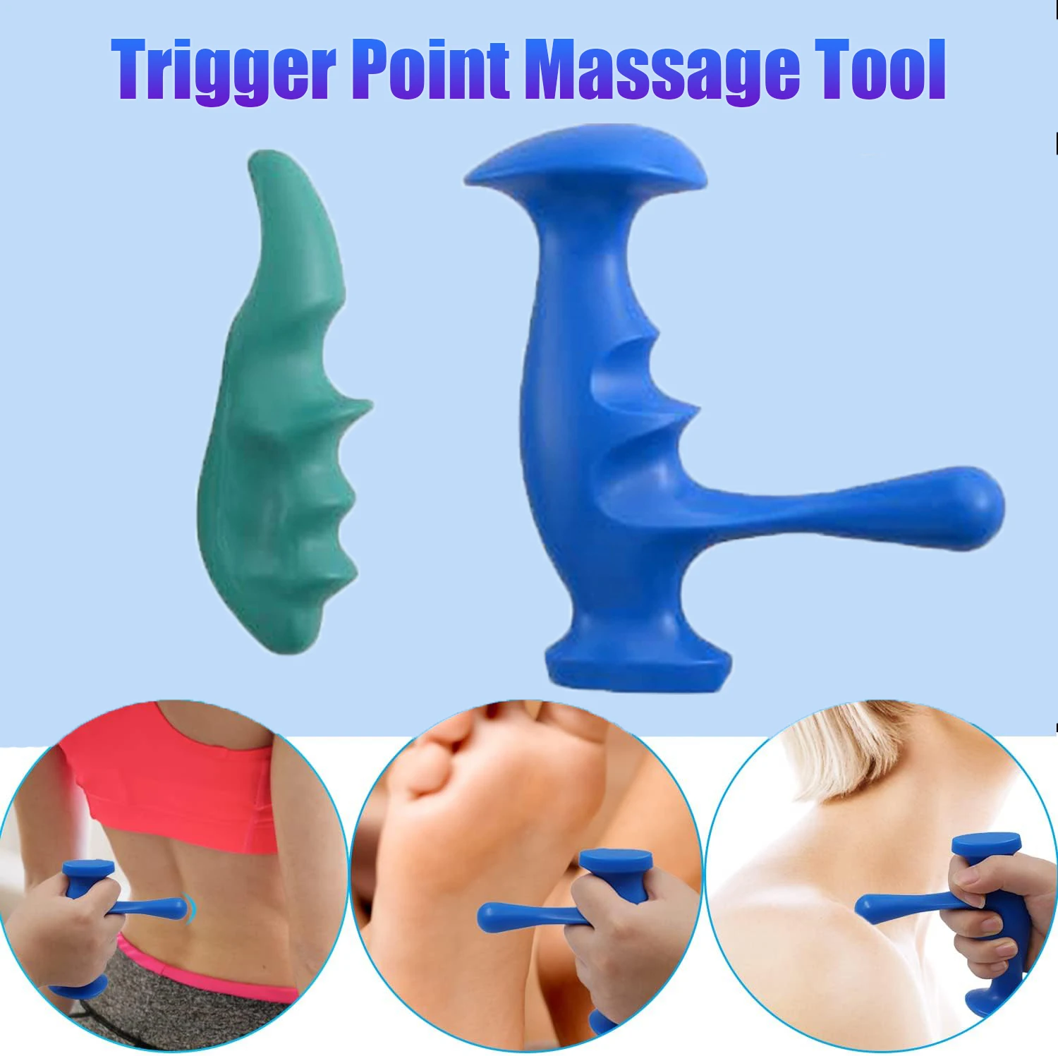 Manual Trigger Point Massage Tool and Thumb Saver Full Body Deep Tissue Massage Relieves Full Body Stress and Muscle Relax Stick