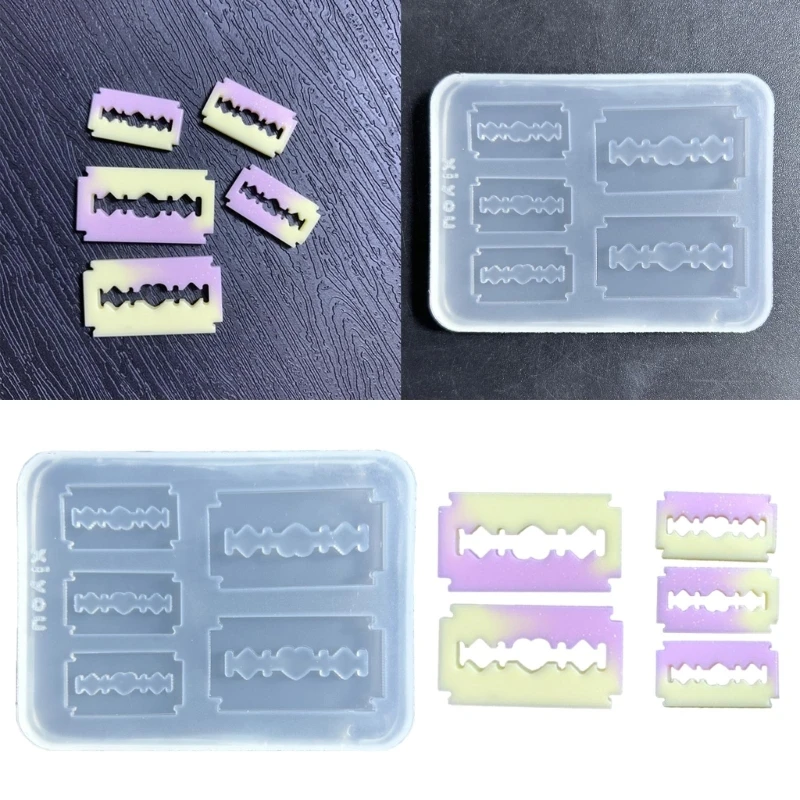 Razor Blade Silicone Mold Hollow Epoxy Shaker Fillings Silicone Molds Epoxy Resin Filler Mold for Quicksand Resin Mold