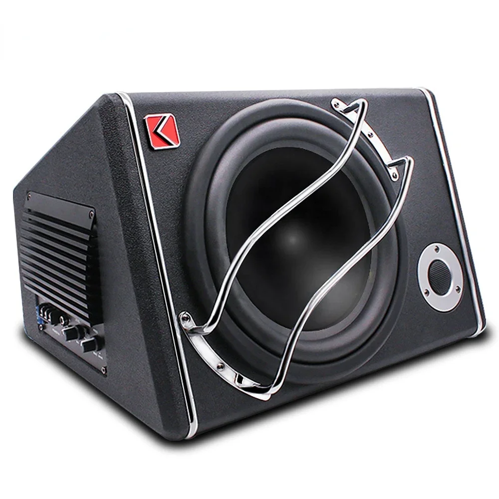 Kuer new model car audio subwoofer heavy bass big power 12V active car subwoofer 10 inch with tweeter