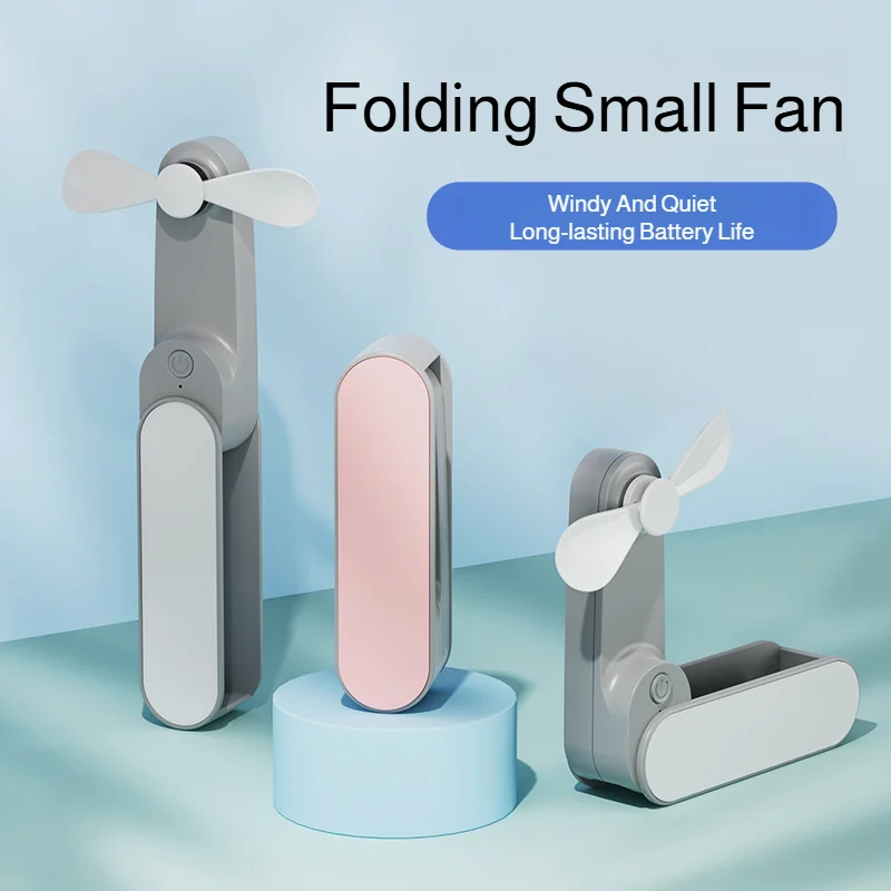 

Upgrade Portable Mini Handheld Fan Small Pocket Fan USB Rechargeable Battery Fan Folding Cooling Fans 2000mAh USB Hand Fan