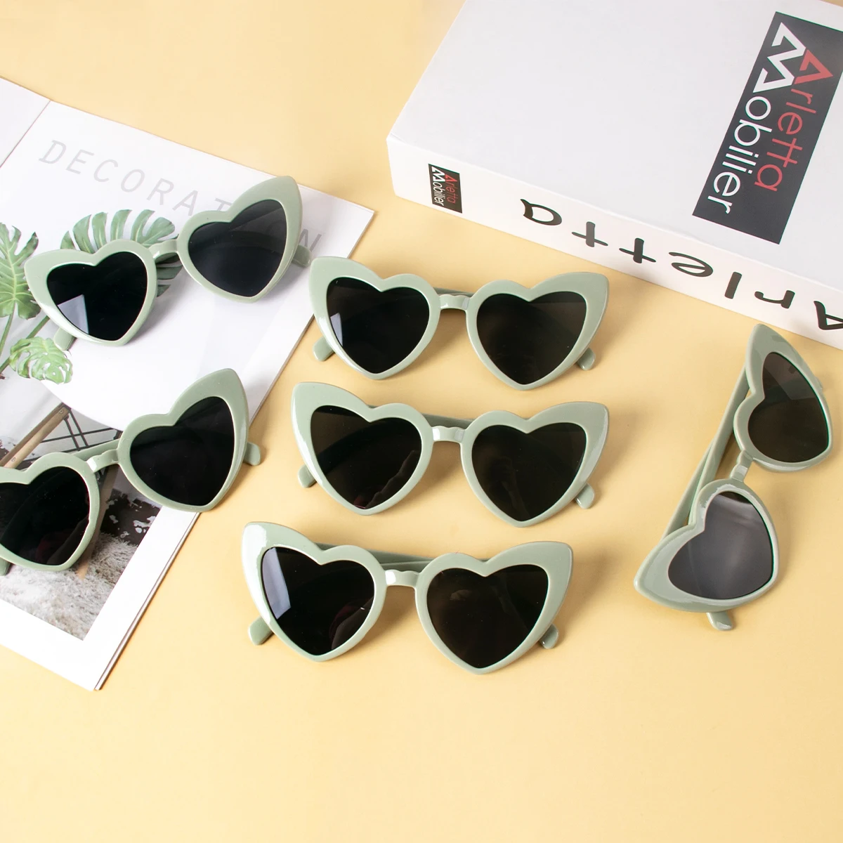 Heart Shaped Sunglasses Retro Glasses for Wedding Party Amazon.com: BOUBONI Heart Shaped Sunglasses Vintage Heart  main image 2