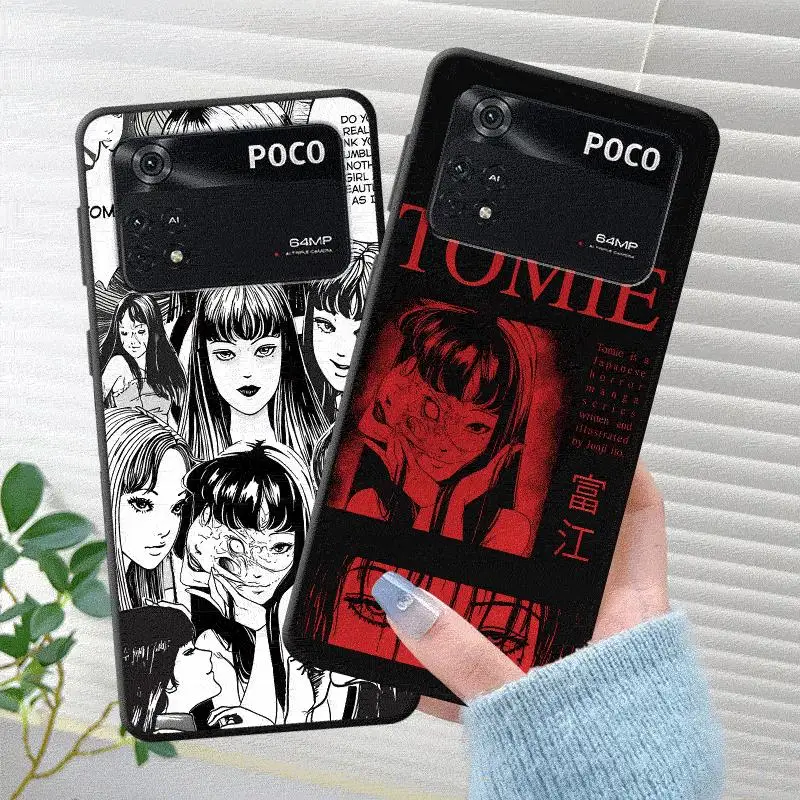 Tomie Anime Girl J-unji Ito Comics Phone case for Xiaomi Poco F1 F3 F5 X3 NFC X4Pro GT X5 Pro5G M3 M4 Pro M5 s C40 C50 C51 C61