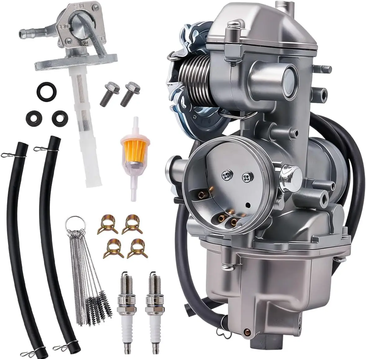Carburador CRF230F Compatible con Honda CRF 230F CRF230F CRF 230 F 2003 2004 2005 Reemplaza el Carburador 16100-KPS-902 con Válvula de Combustible