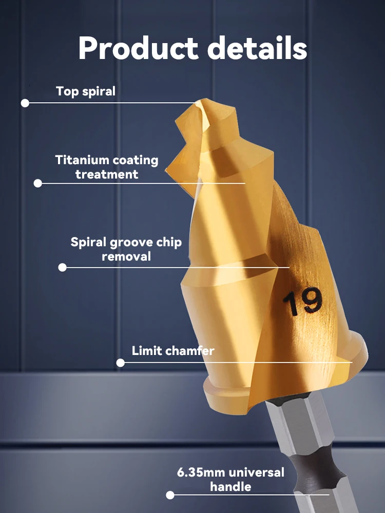 PPR Lifting,Stepped Drill Bit,Hexagon Shank Water Pipe Connection Tool 20/25/32mm,Full Open Process