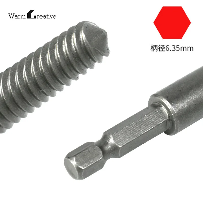 Hexagonal Handle Broken Thread Extractor Single End Fine Teeth Reverse Damaged Thread Removal Tool Sliding Thread Screw Extracto