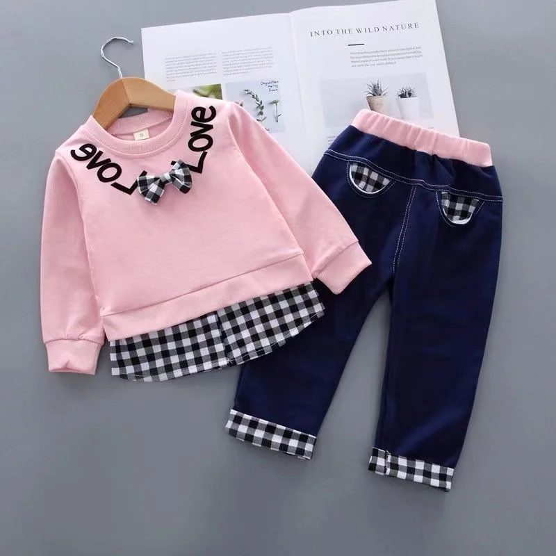 

New Spring Autumn Baby Girls Clothes Suit Children T-Shirt Pants 2Pcs/Sets Toddler Casual Costume Infant Outfits Kids Tracksuits