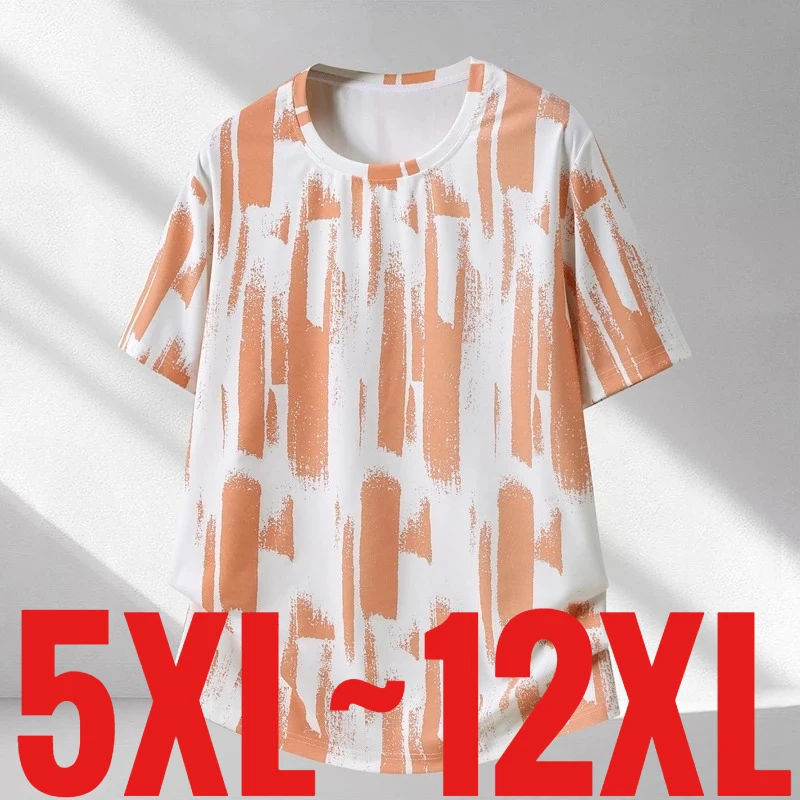 

Extra Super Big Size 12XL Men's Summer T Shirt Short Sleeve Tshirt Casual Male Plus Large 180kg Fat Guy Loose Fit Cool 11XL 10XL