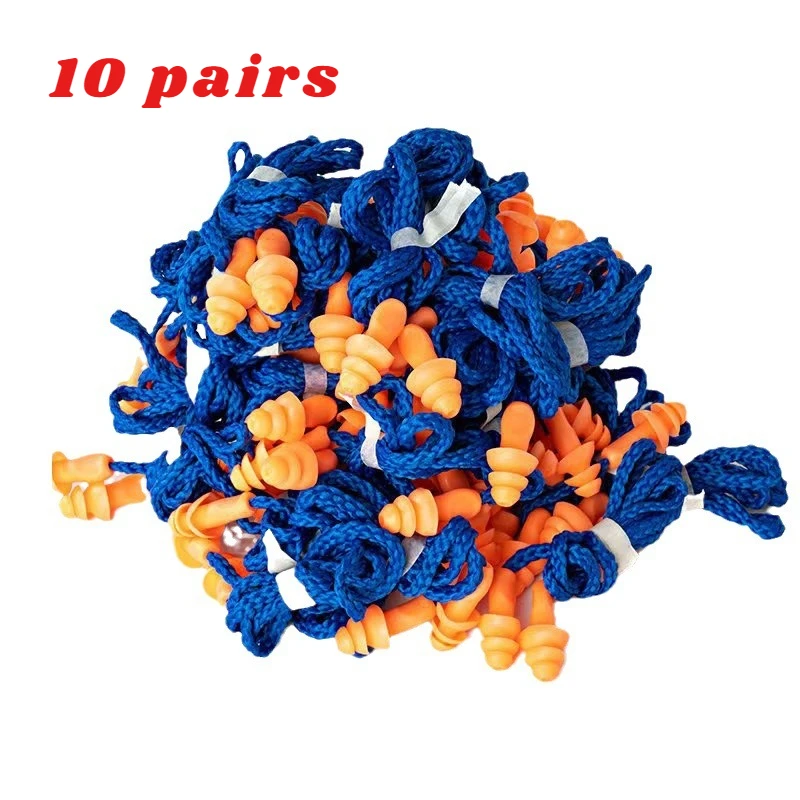 

Noise Cancelling Ear Plugs Silicone Corded Ear Plugs Ears Protector Reusable Anti-Noise Earplugs Headwear Earmuff