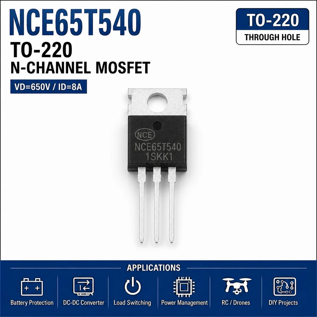 (10 Pcs) NCE65T540 TO-220 65T540 - N-Channel MOSFET 650V 8A 540mΩ