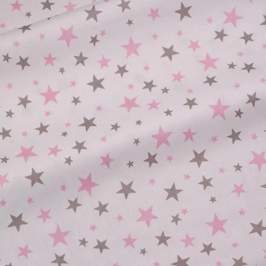 Twill Cotton Fabric with Stars and Wave Print, DIY Sewing, Patchwork Quilting, Fat Quarters Tecido Cloth, Tilda, Sheet Textiles