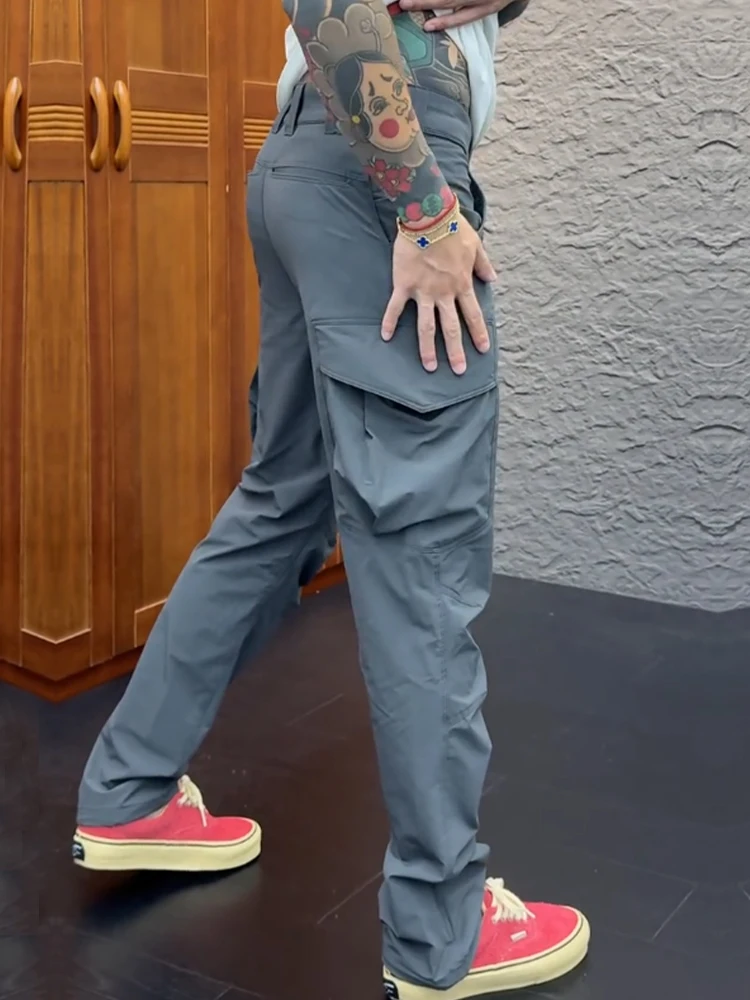 

Faionable Winter Casual Pants Men's Outdoor Color Simple Large ket Straight Leg Loose Haome Workwear Long Trousers