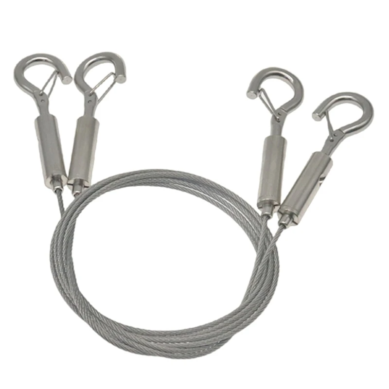 2 pcs Adjustable Stainless Steel Wire Hanging Rope Hardware Easy to Use Q81C