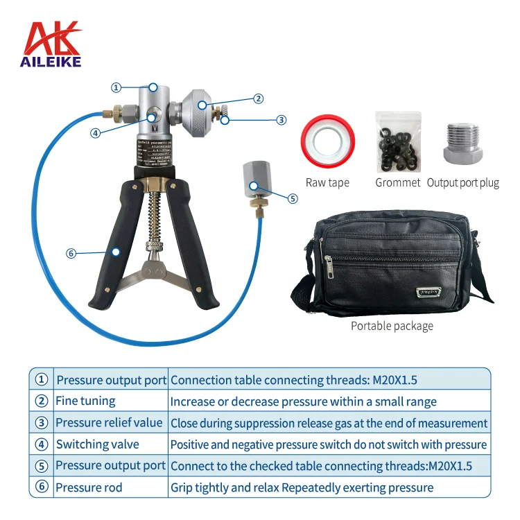 AILEIKE104SA Manual Hand Test Pump Pneumatic Source Instrument Calibration for Marine Pressure Measuring Instruments-0.95~35bar