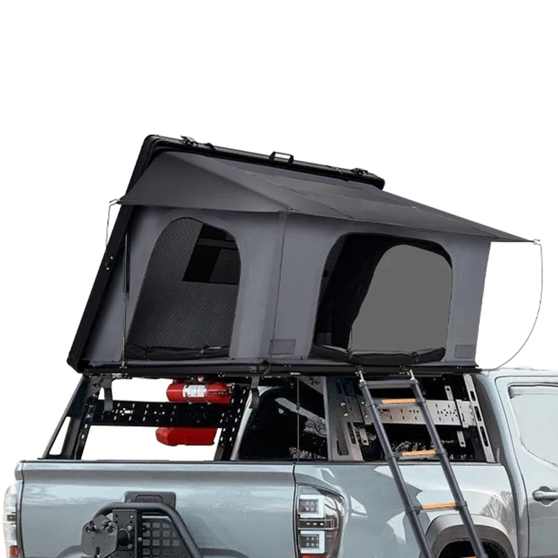 

1-3 Person Waterproof Aluminum Triangle Hard Shell Rooftop Tent For Outdoor Camping