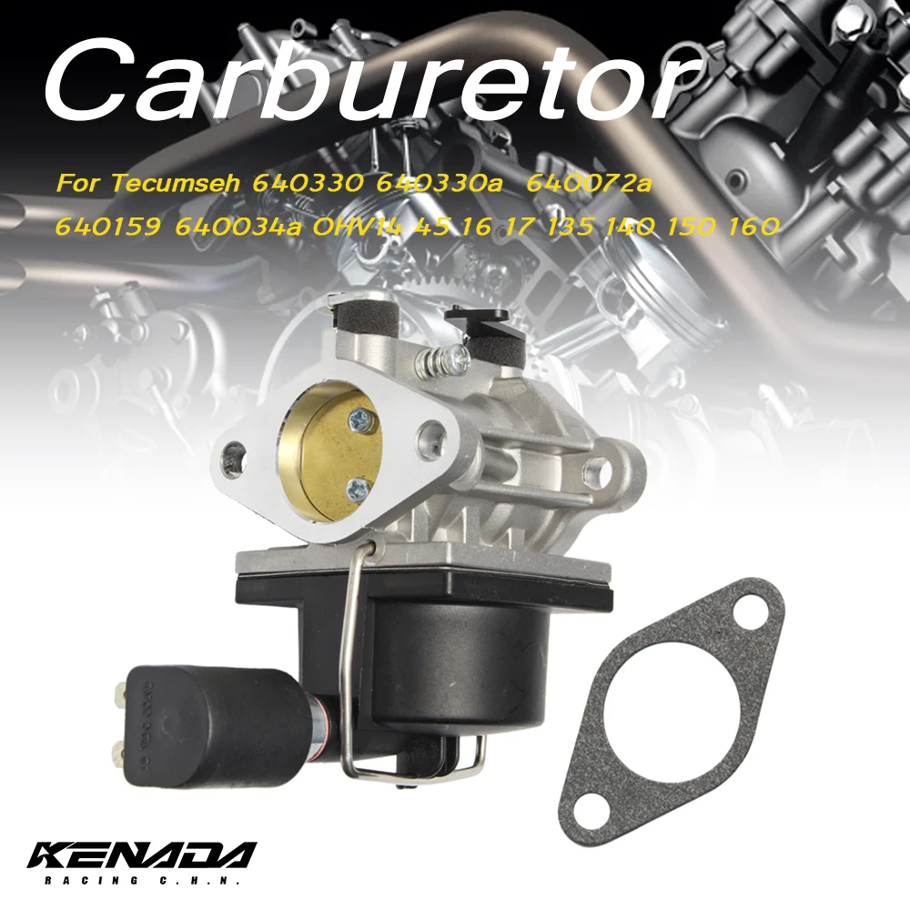 With Fuel Shut Off Solenoid Carburetor Carb For Tecumseh 640330 640330a  640072a 640159 640034a OHV14 45 16 17 135 140 150 160