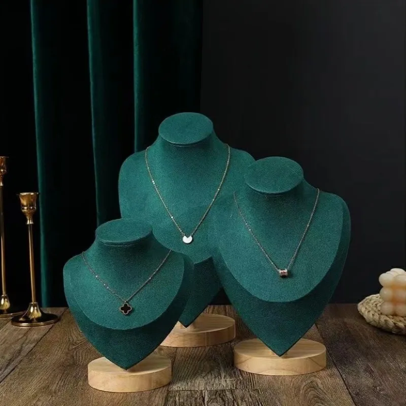 

Necklace Jewelry Displays Rack Counter Necklace Display Stand Luxury Jewellery Showcase Shelf Jeweler Wooden Pendant Show Holder