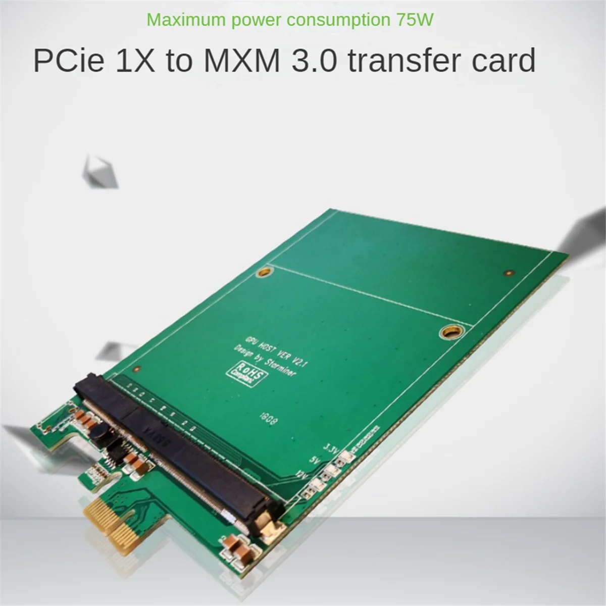 PCI-E to MXM3.0 Graphics Card Riser Card PCI Express X1 to MXM3.0 Adapter Converter Board with LED for BTC Miner Mining