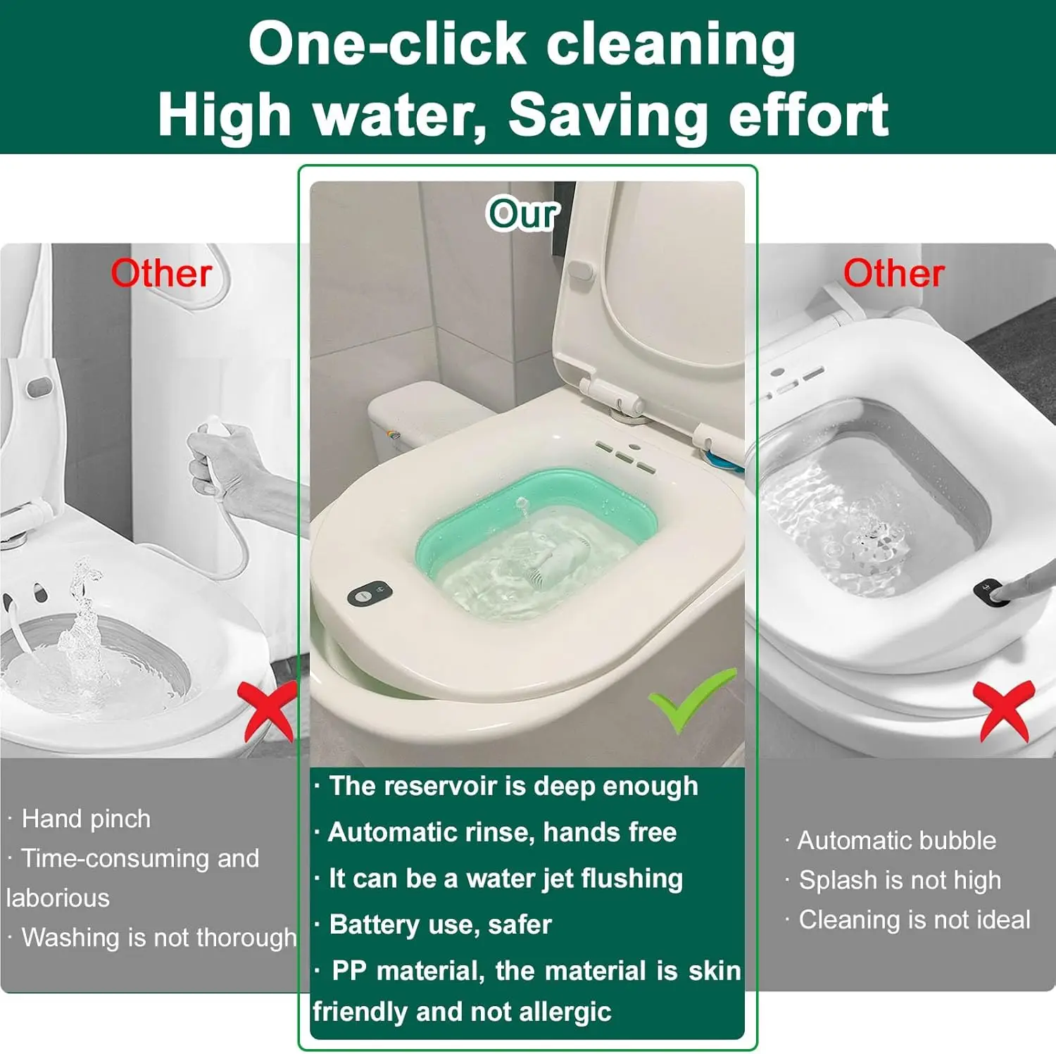 Folding Toilet Electric Sitz Bath Special Wash Portable Bidet For Pregnant Women Hemorrhoid Patient Care Basin