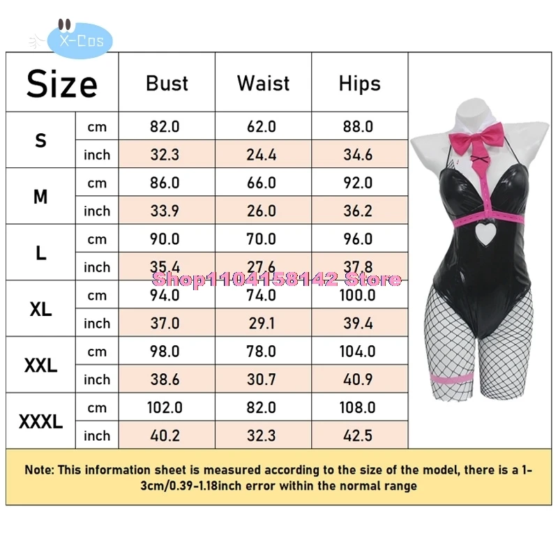 Miku coniglio foro Cosplay parrucca nera pelle verniciata Bunny Girl Sexy carino Halloween costumi Cosplay copricapo vestiti archi ragazze