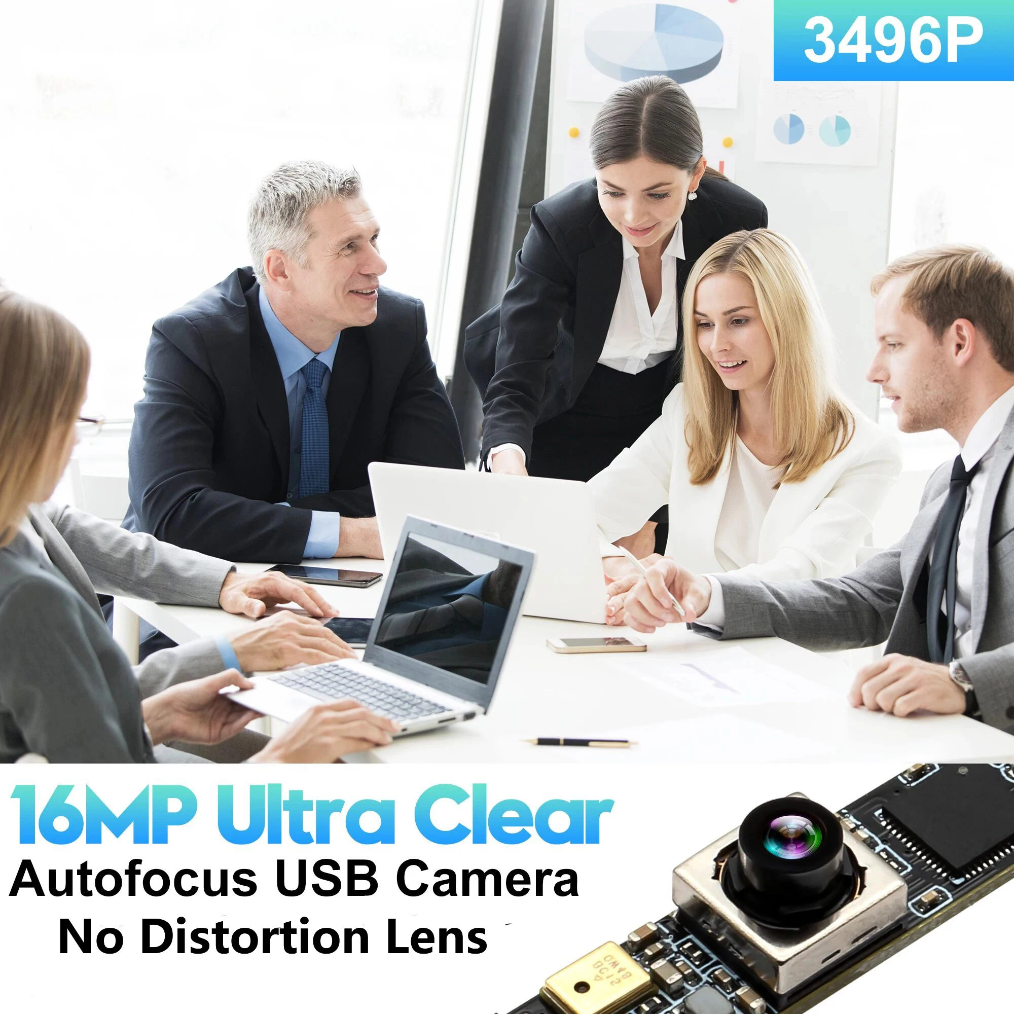 ELP 16MP Autofocus Camera Module Support Microphone No Distortion Wide Angle Mini Embedded Industrial Slim Board Module Camera